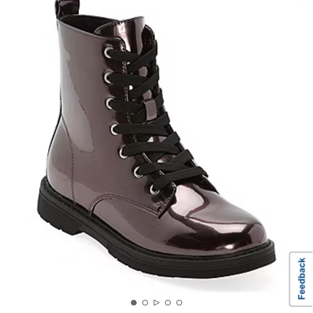 Thereabouts Little & Big Girls Reese Combat Boots- Patent Purple